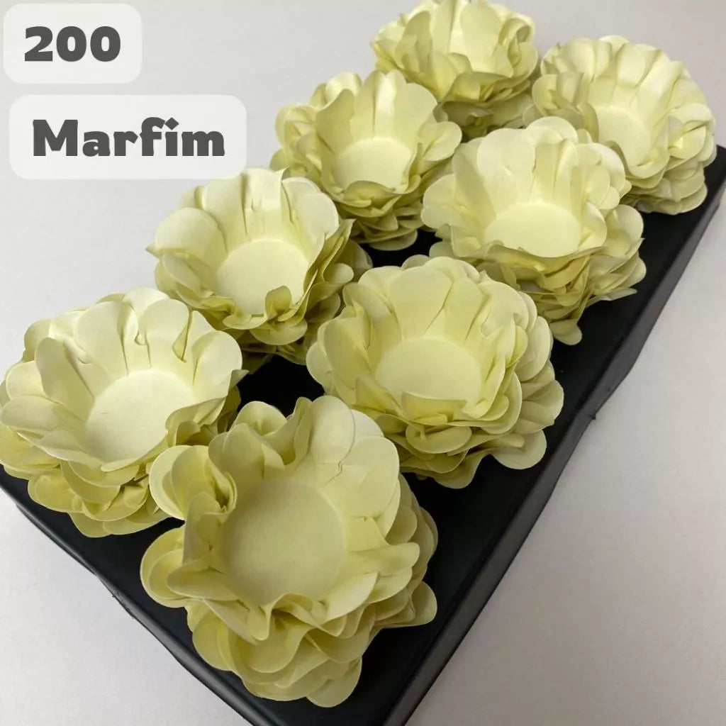 Kit 200 Forminhas Marfim para Doces Finos