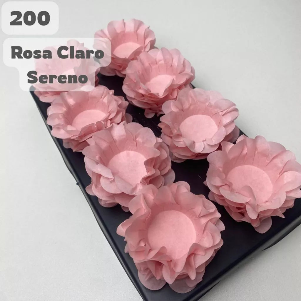 Kit 200 Forminhas Rosa Claro Sereno para Doces Finos