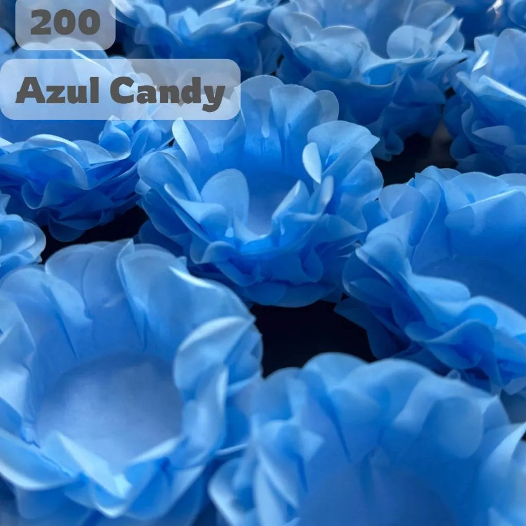 Kit 200 Forminhas Azul Candy para Doces Finos