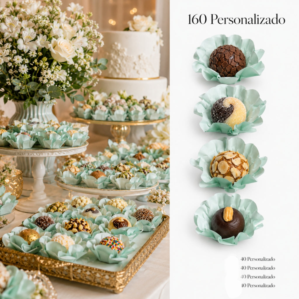 Kit 160 Forminhas para Doces – Cores Natalinas – Kit 5 Cores| Para Festa, Casamento, Natal e Confeitaria