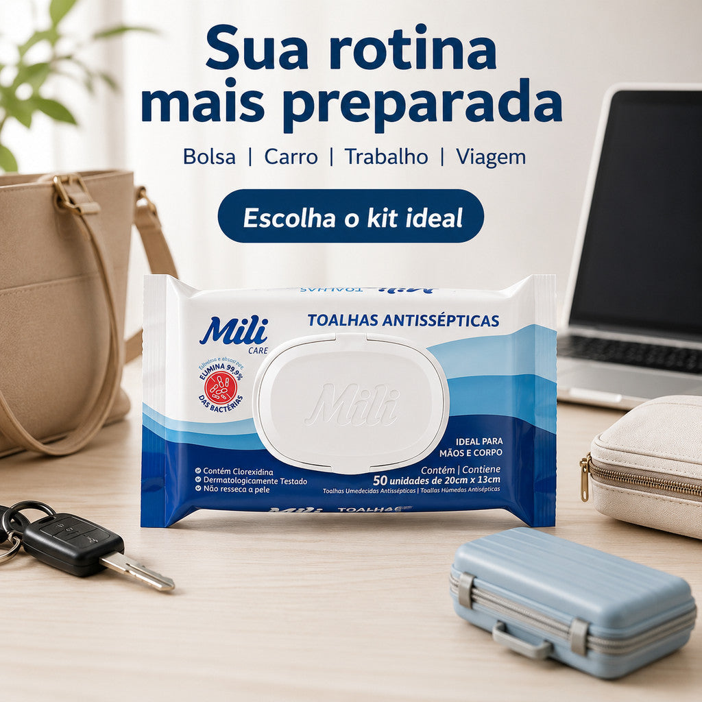 Lenço Umedecido Bebê Mili 3x50 Unidades Lencinho Para Kit Higiene Bebê Cuidados Com A Pele Limpeza