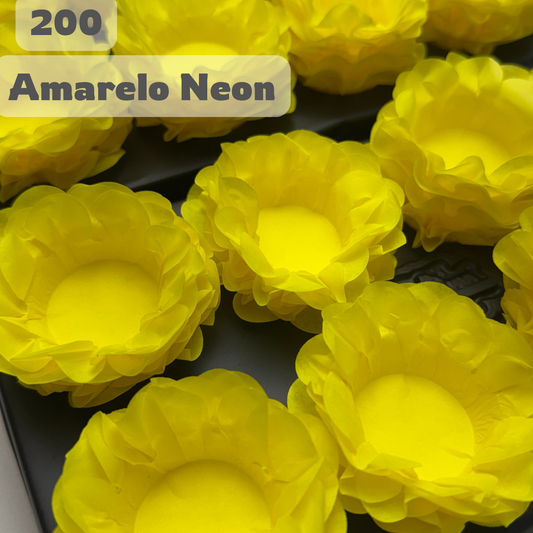 Kit 200 Forminhas Amarelo Neon para Doces Finos