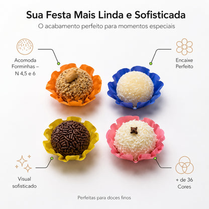 Kit 34 200 Unidades Forminhas Para Doces Finos