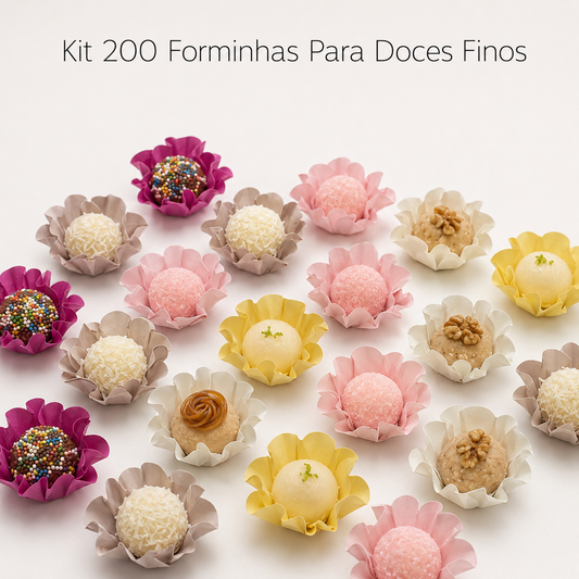 Kit 10 200 Unidades Forminha Para Doces Finos Casamento Festa Mesa Elegante Premium