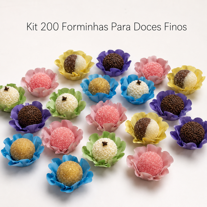 Kit 24 200 Unidades Forminhas Para Doces Finos