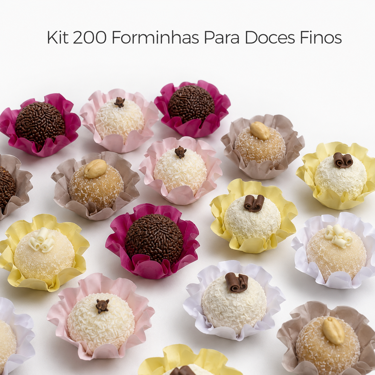 Kit 09 200 Unidades Forminhas Para Doces Finos