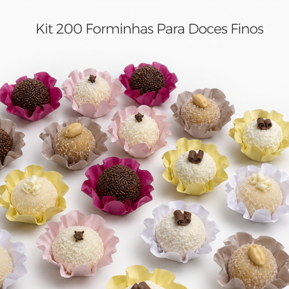 Kit 09 200 Unidades Forminhas Para Doces Finos
