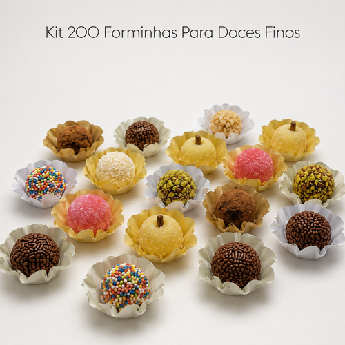 Kit 01 200 Unidades Forminhas Para Doces Finos