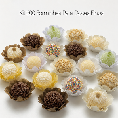 Kit 05 200 Unidades Forminhas Para Doces Finos