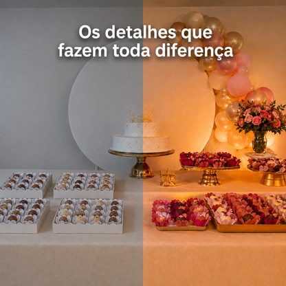 200 Forminhas Tons de Rosa Luxo para Doces Finos