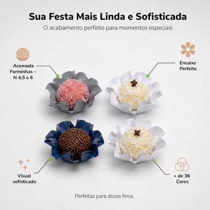 Kit 15 200 Unidades Forminhas Para Doces Finos Casamento Festa Mesa Elegante Premium