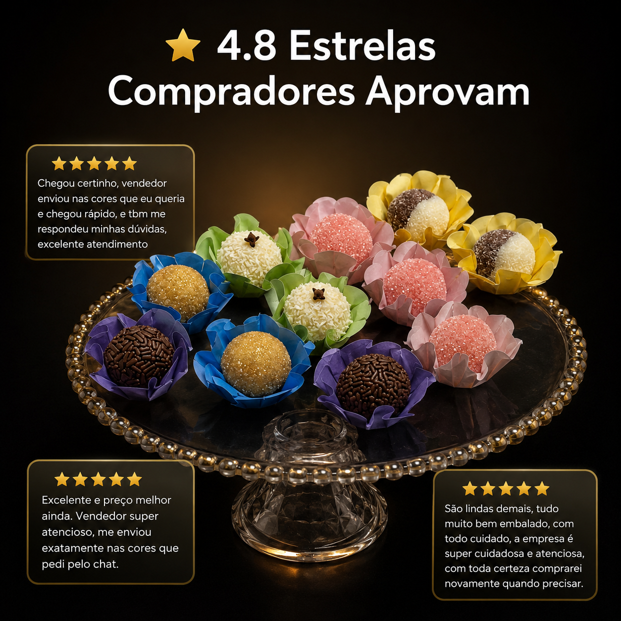 Kit 24 200 Unidades Forminhas Para Doces Finos