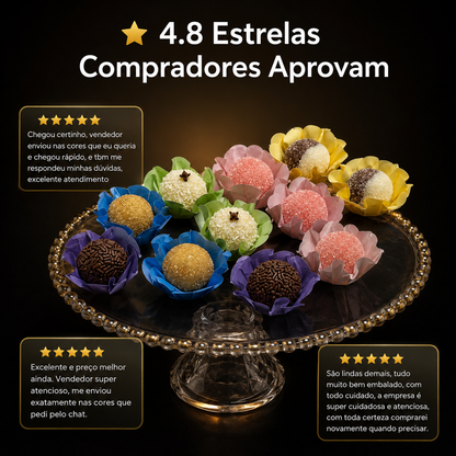 Kit 24 200 Unidades Forminhas Para Doces Finos