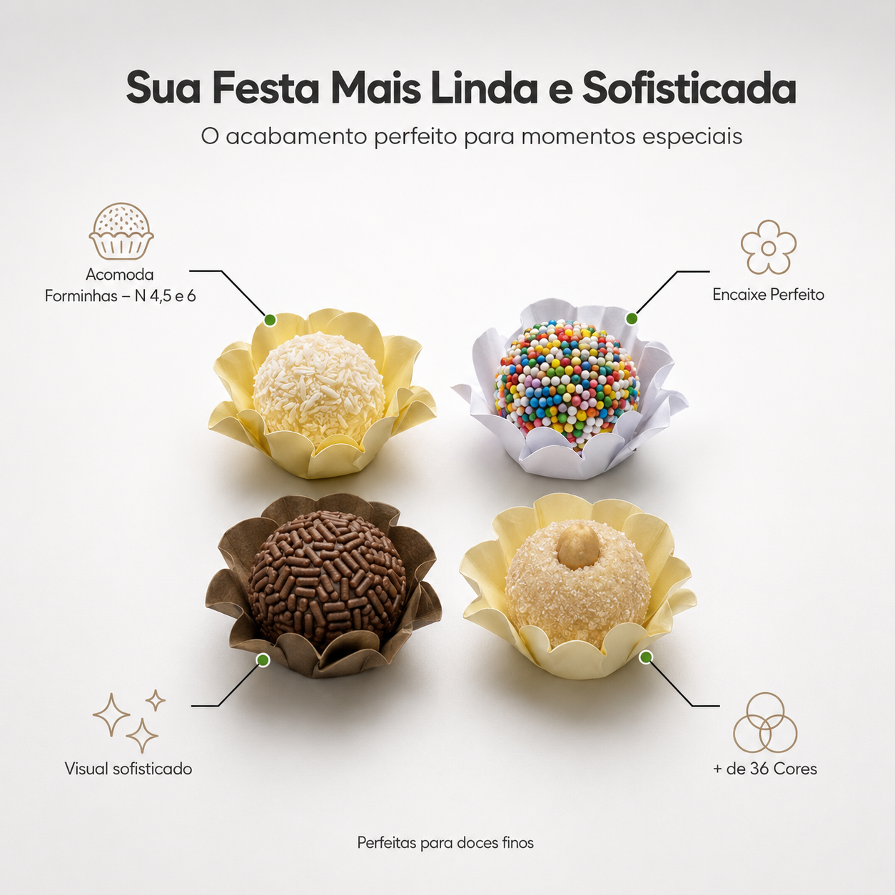 Kit 05 200 Unidades Forminhas Para Doces Finos