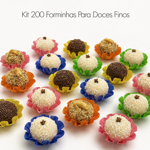 Kit 34 200 Unidades Forminhas Para Doces Finos
