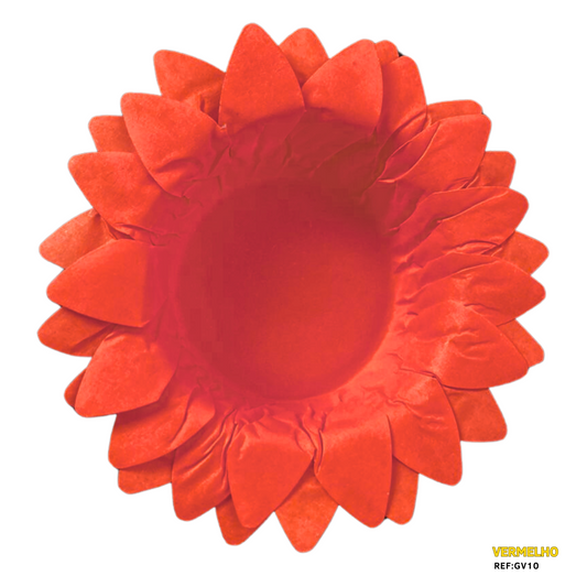 Forminhas Girassol Vermelho - 50 Unidades