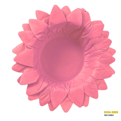 Forminhas Girassol Rosa Bebe - 50 Unidades