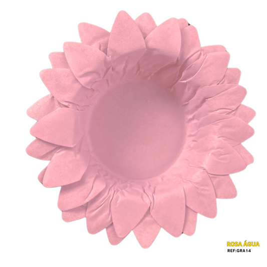 Forminhas Girassol Rosa Água - 50 Unidades