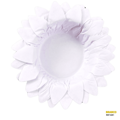 Forminhas Girassol Branco - 50 Unidades