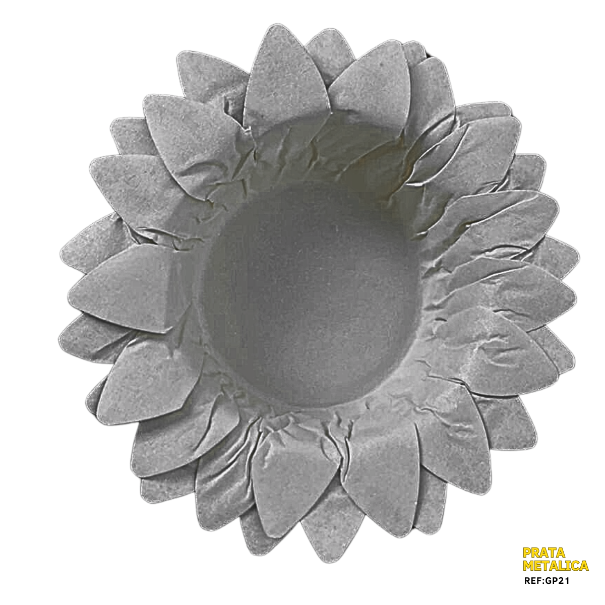 Forminhas Girassol Prata Metálico - 50 Unidades