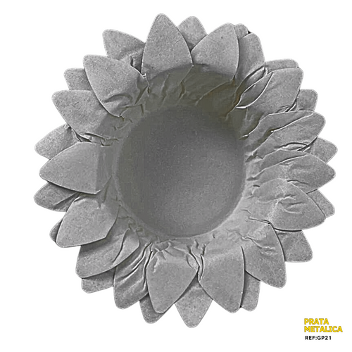 Forminhas Girassol Prata Metálico - 50 Unidades