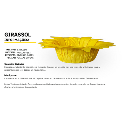 Forminhas Girassol Rosa Pink - 50 Unidades