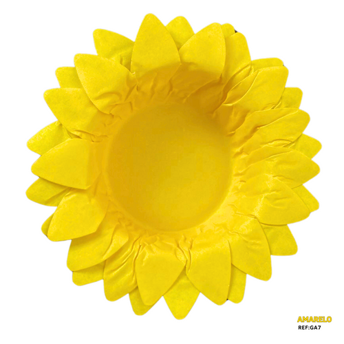 Forminhas Girassol Amarelo - 50 Unidades