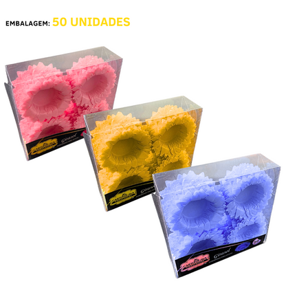 Forminhas Girassol Rosa Pink - 50 Unidades