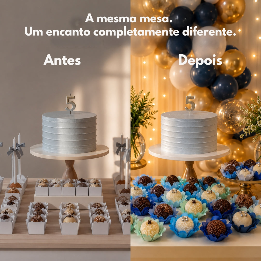200 Forminhas Tons de Azul Forminha Para Doces Finos Casamento Festa Mesa Elegante Premium