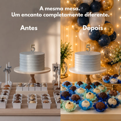 200 Forminhas Tons de Azul Forminha Para Doces Finos Casamento Festa Mesa Elegante Premium