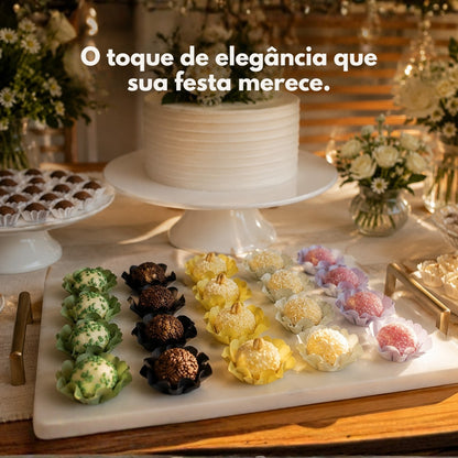 Kit 08 Forminha Para Doces Finos Casamento Festa Mesa Elegante Premium 200 unidades