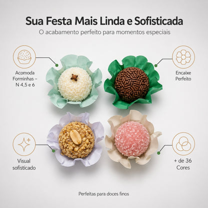 Kit 32 200 Unidades Forminhas Para Doces Finos Casamento Festa Mesa Elegante Premium
