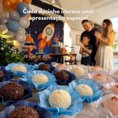 200 Forminhas Tons de Azul Forminha Para Doces Finos Casamento Festa Mesa Elegante Premium