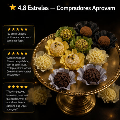Kit 08 Forminha Para Doces Finos Casamento Festa Mesa Elegante Premium 200 unidades