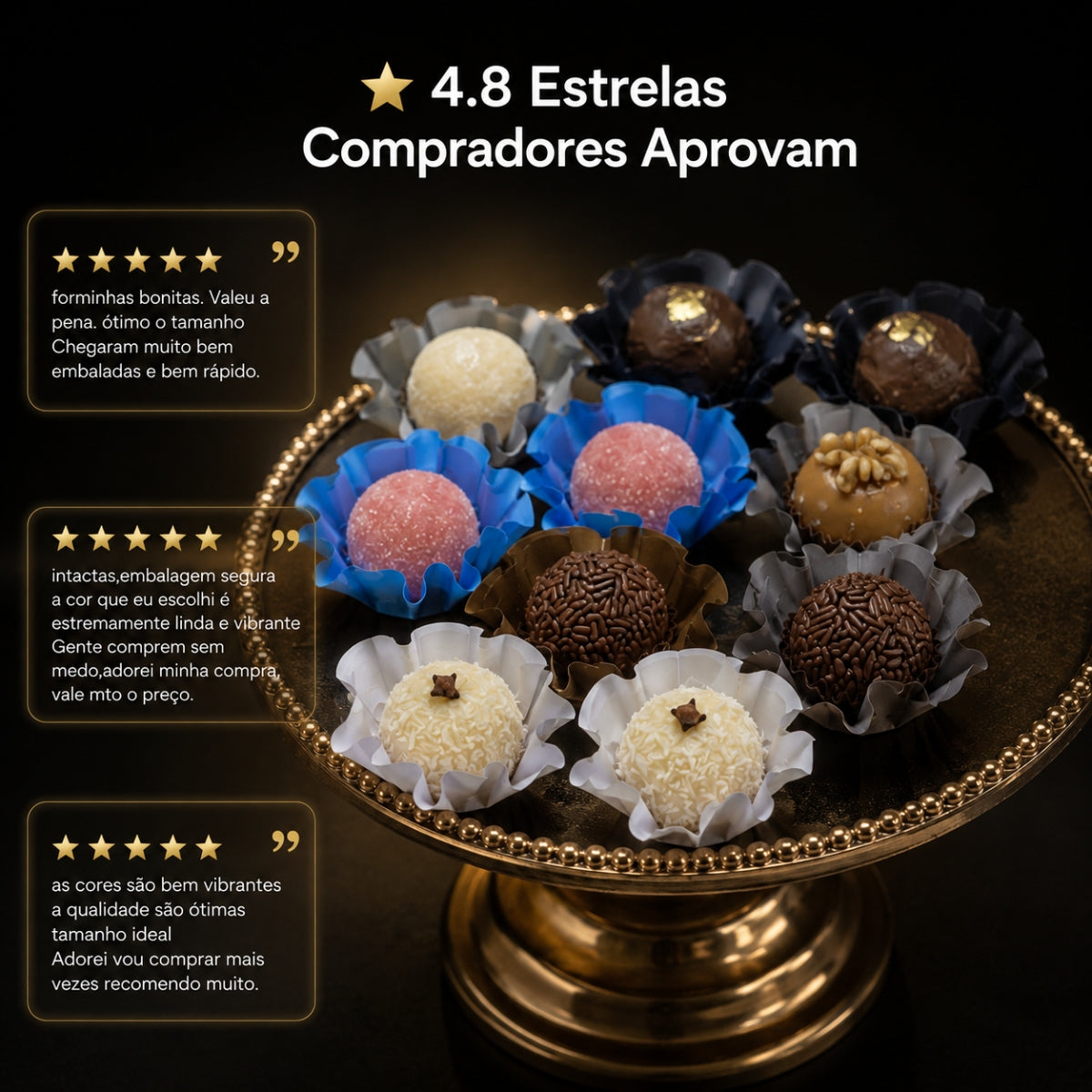 Kit 15 200 Unidades Forminhas Para Doces Finos Casamento Festa Mesa Elegante Premium