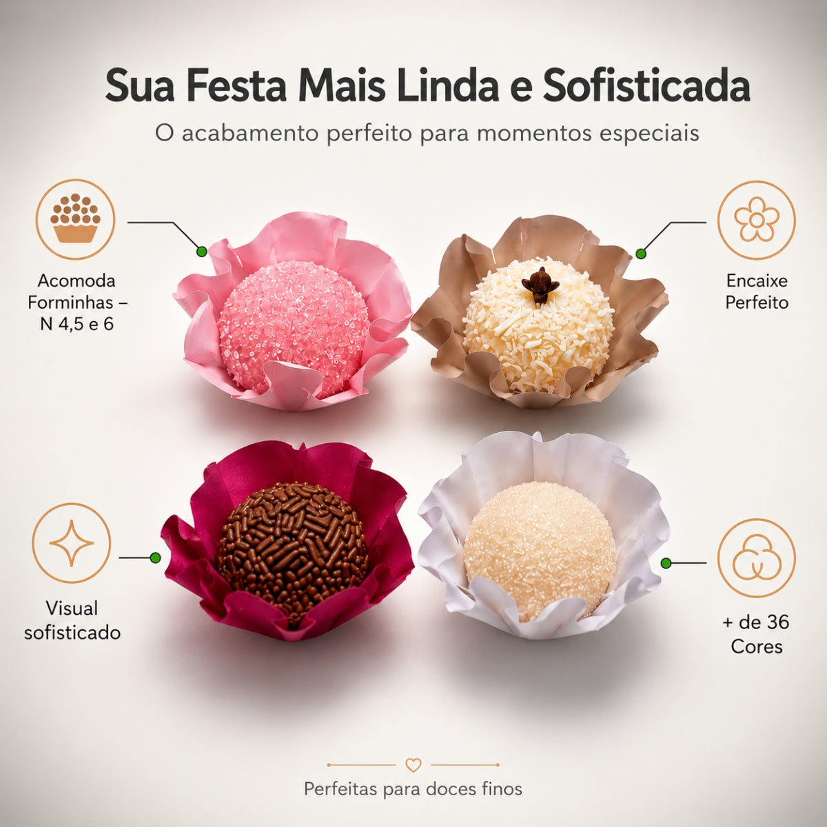 Kit 03  200 Forminhas Para Doces Finos Premium