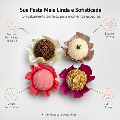 Kit 10 200 Unidades Forminha Para Doces Finos Casamento Festa Mesa Elegante Premium