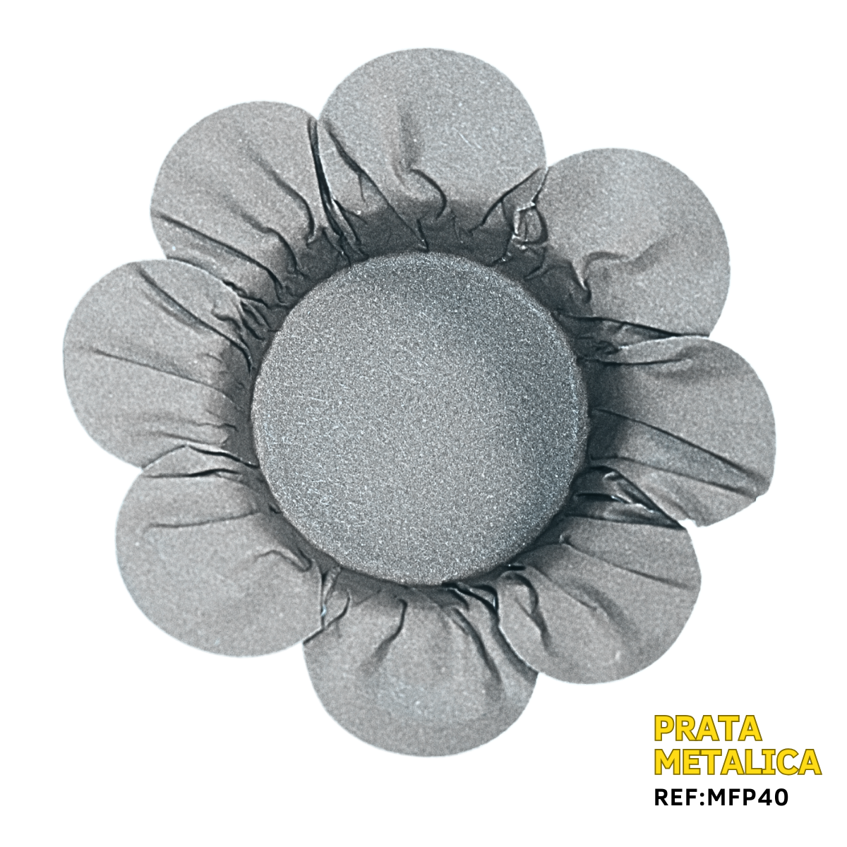 Mini Fiori Prata Metálico - 50 Unidades