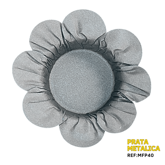 Mini Fiori Prata Metálico - 50 Unidades