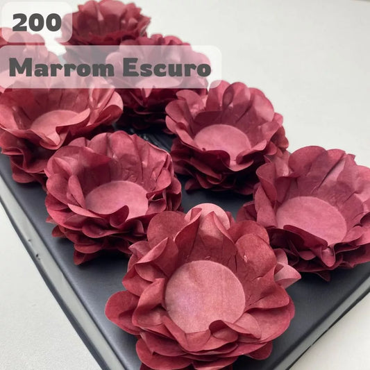 Kit 200 Forminhas Marrom Escuro para Doces Finos