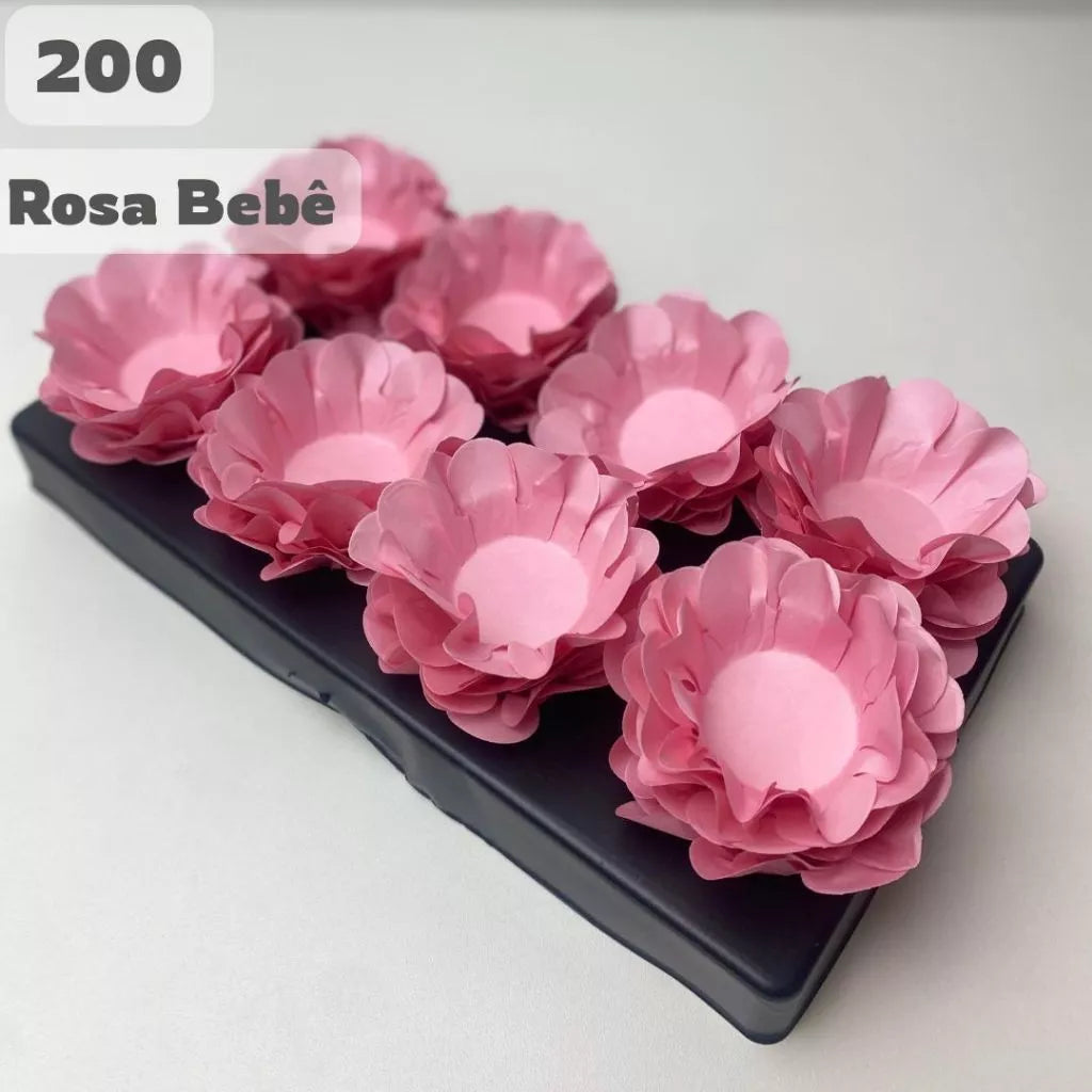 Kit 200 Forminhas Rosa Bebê para Doces Finos