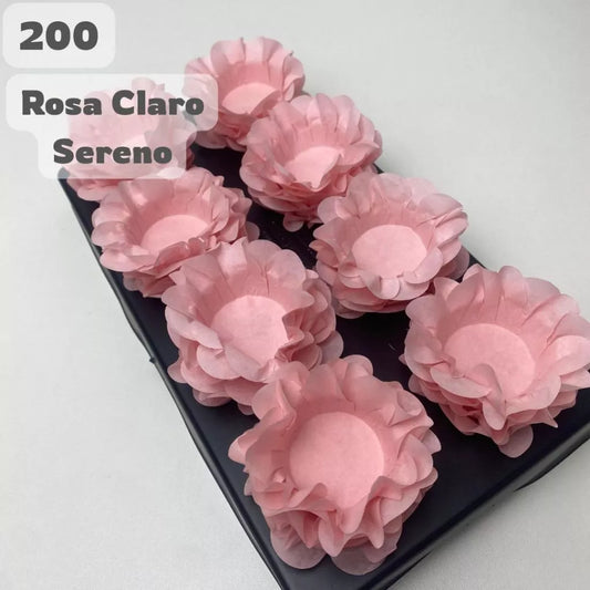 Kit 200 Forminhas Rosa Claro Sereno para Doces Finos