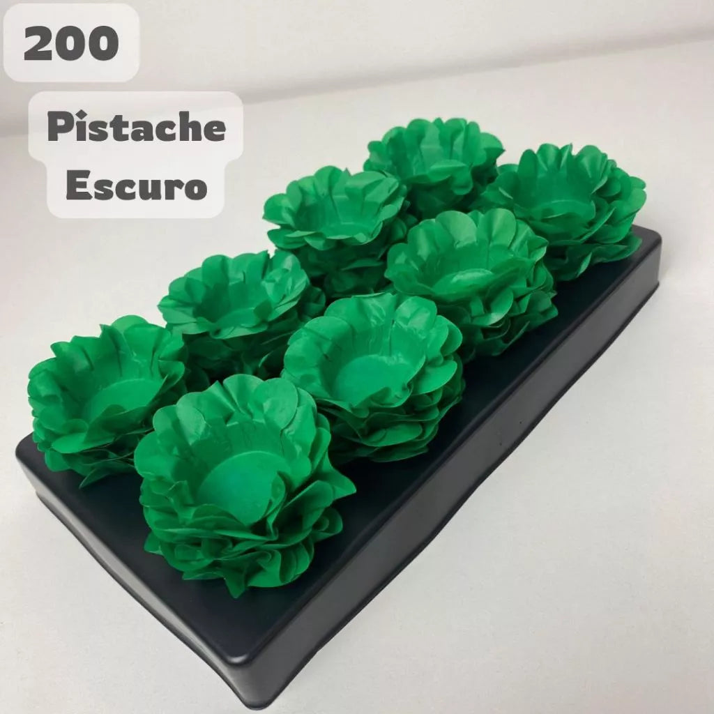 Kit 200 Forminhas Verde Pistache Escuro para Doces Finos