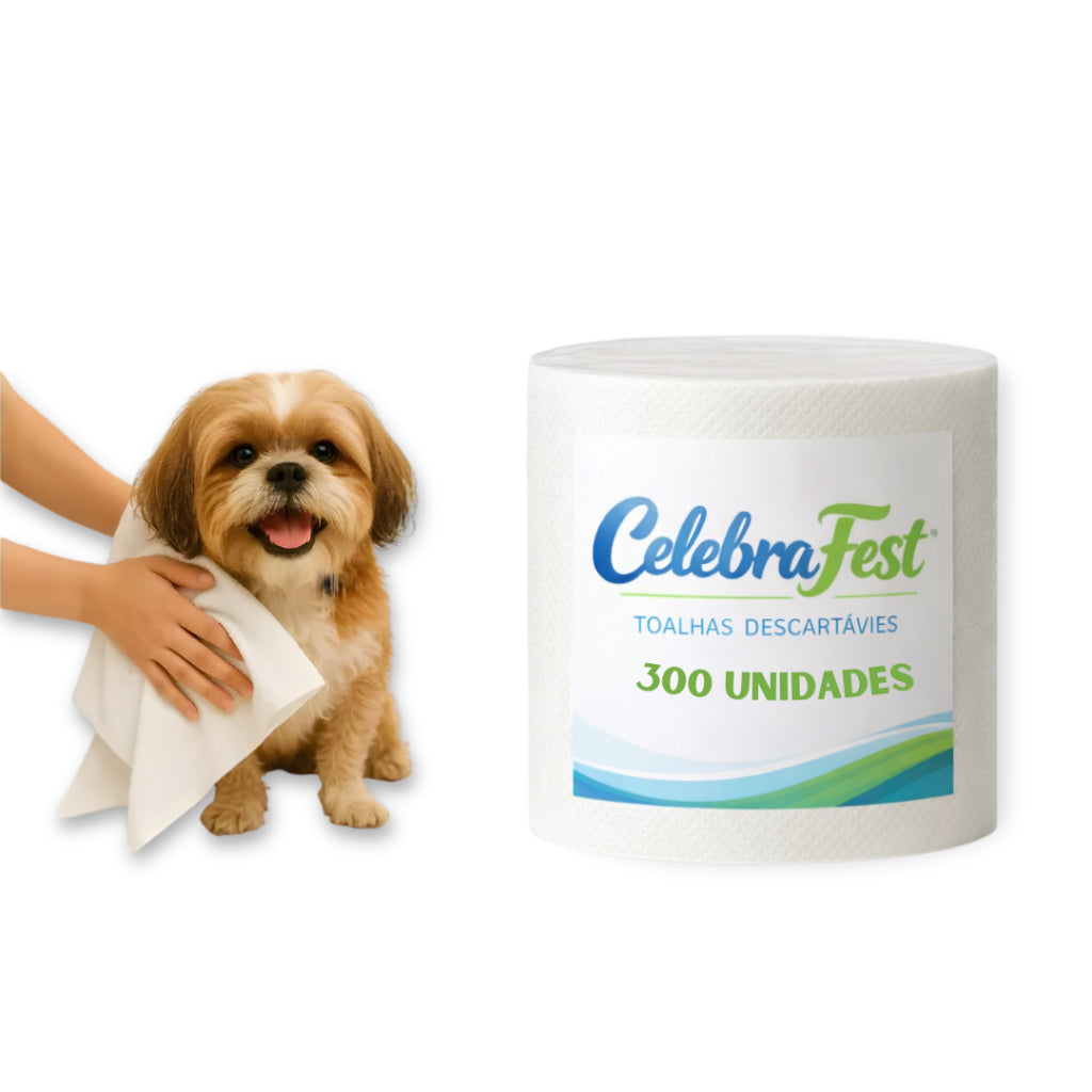 Toalhas Descartaveis 300 unidades 19x23 Alta absorção, Lavável e Reutilizável