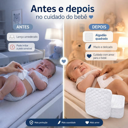 KIT 300 Quadradinho de Algodão Sem Perfume