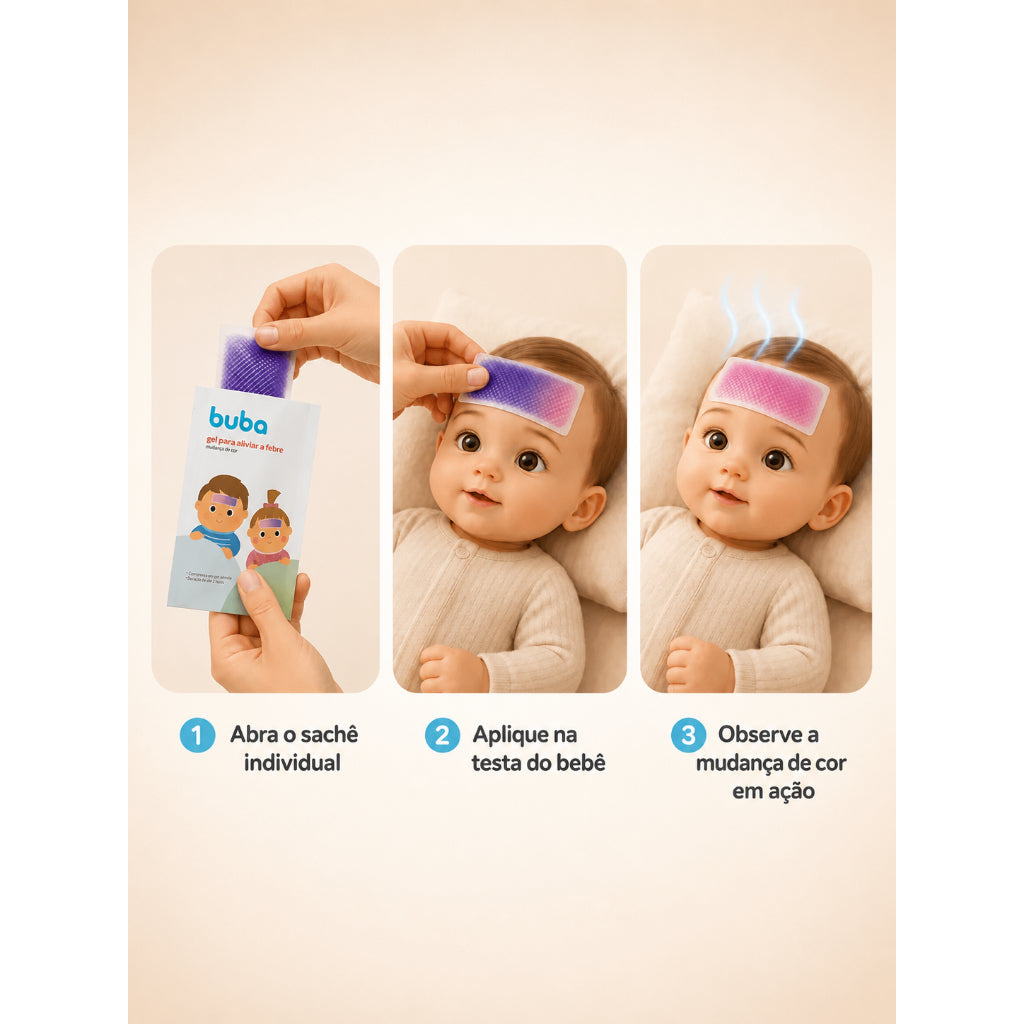 Gel De Febre Para Bebê Buba Adesivo Muda De Cor 4un Coisas De Bebê Maternidade
