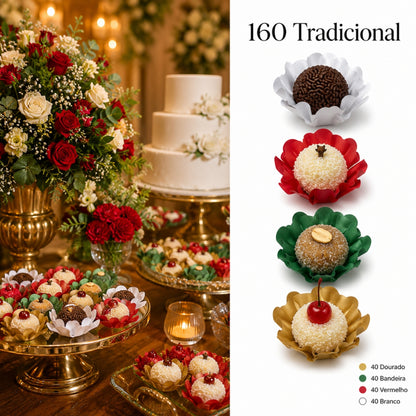 Kit 160 Forminhas para Doces – Cores Natalinas – Kit 5 Cores| Para Festa, Casamento, Natal e Confeitaria