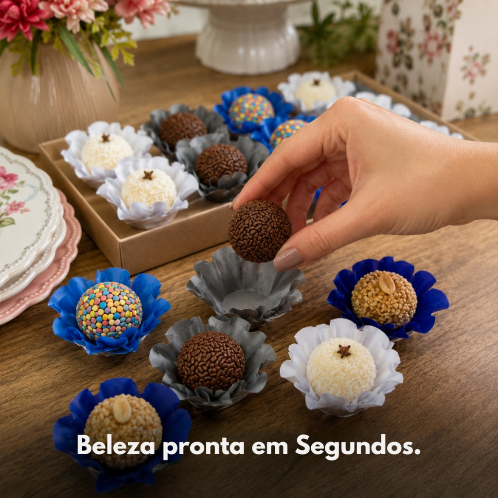 Kit 160 Forminhas para Doces – Cores Natalinas – Kit 5 Cores| Para Festa, Casamento, Natal e Confeitaria
