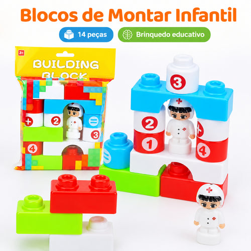 Blocos De Montar Infantil Profissões 15cm Peças De Montar Brinquedo Educativo Jogos de Tabuleiro Peças de Montar