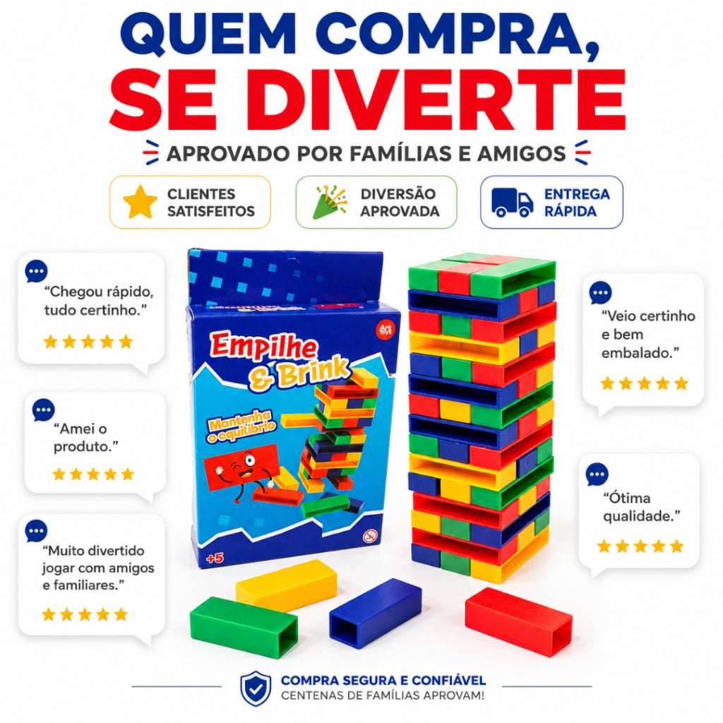Jogo Caiu Perdeu Empilhe E Brink Ark Toys Tabuleiro Família Educativo Pedagógico Colorido Divertido